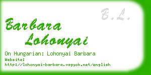 barbara lohonyai business card